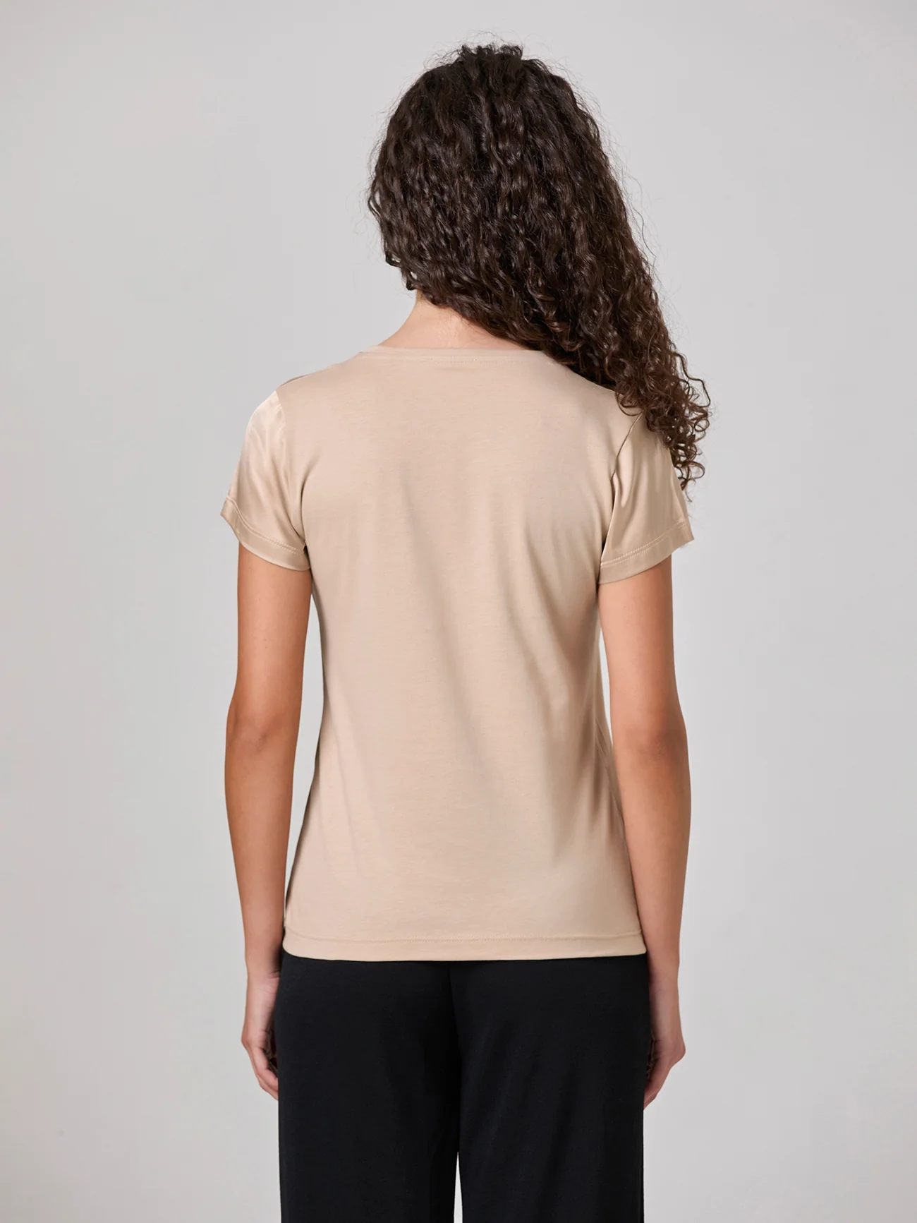 T-shirt effetto seta e retro in cotone - Image 11