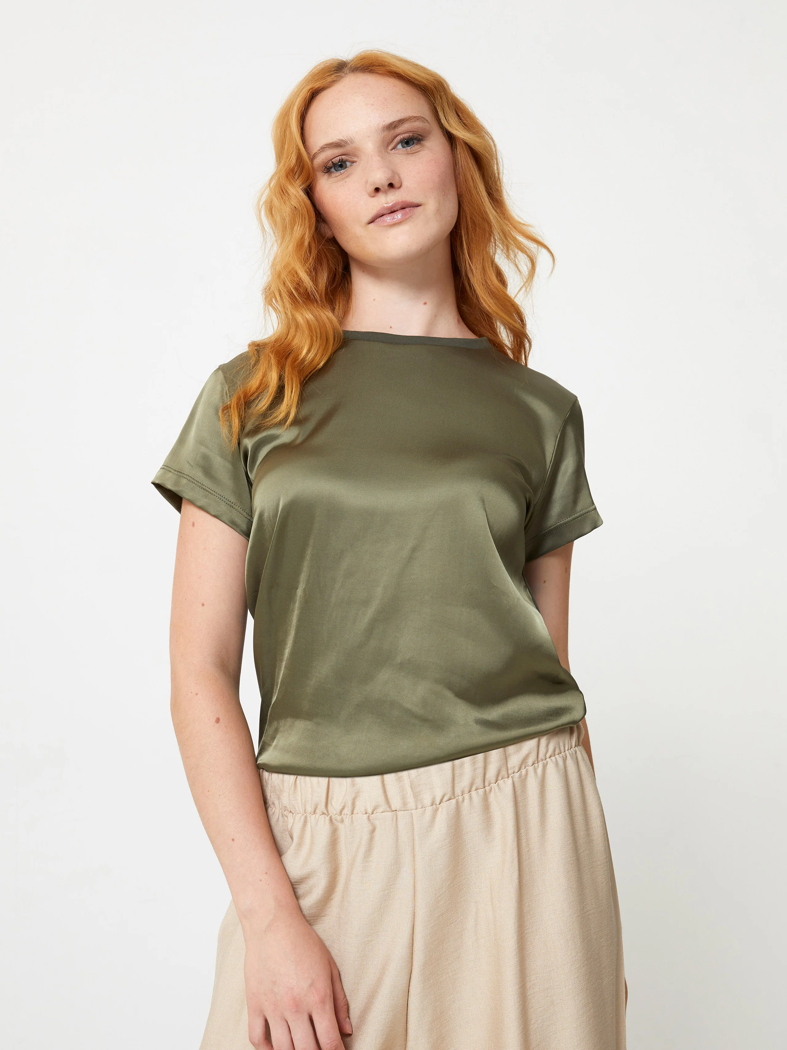 T-shirt effetto seta e retro in cotone - Image 15