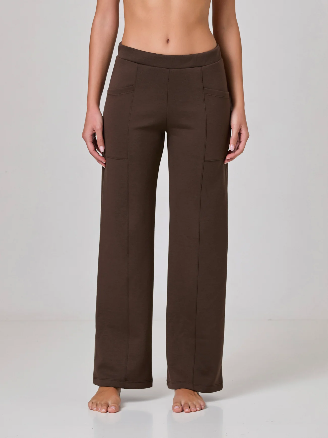 Pantalone dritto in viscosa con tasche - Image 3