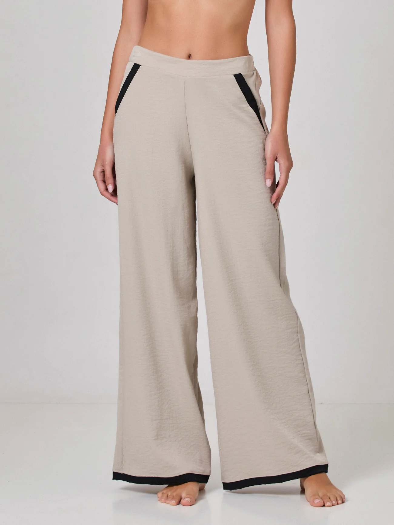 Pantalone morbido in viscosa bicolore - Image 3