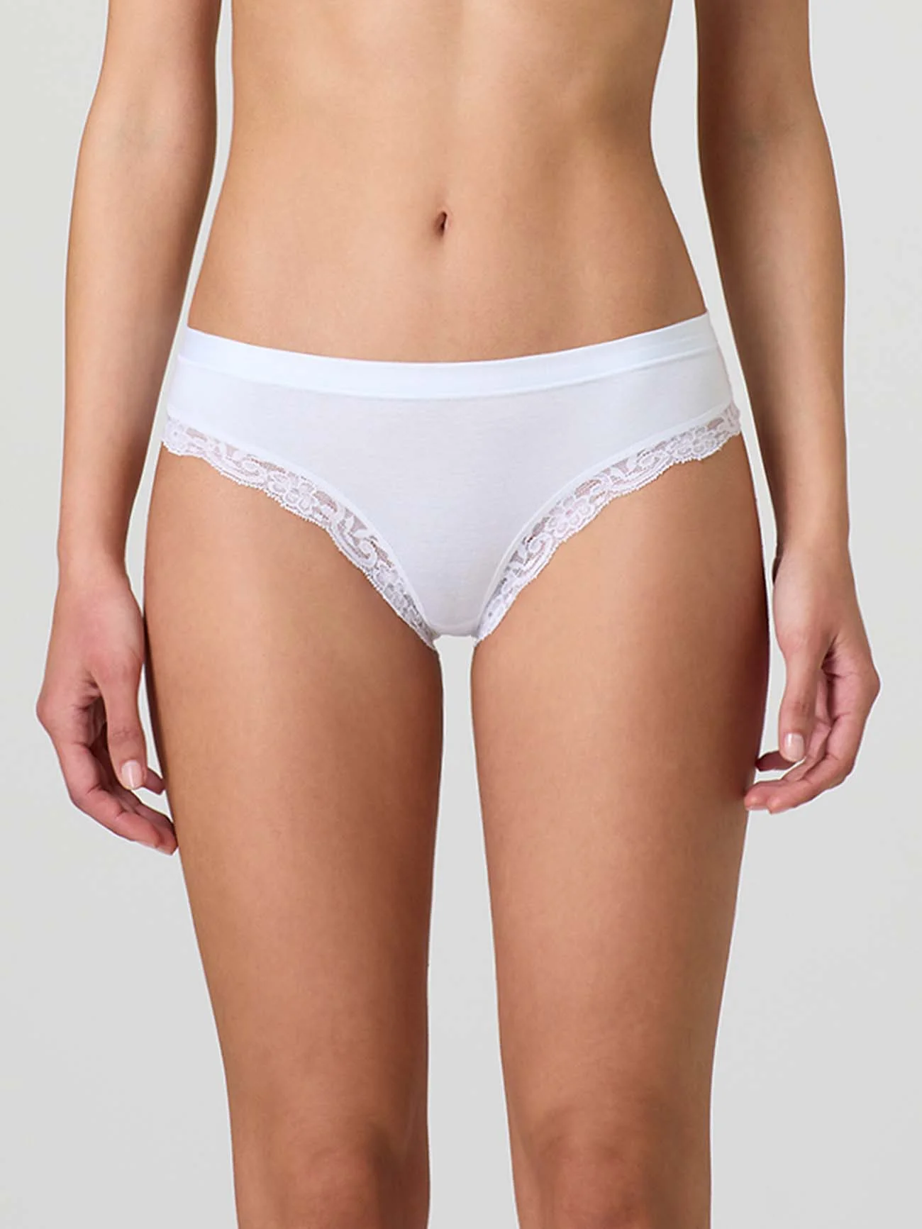 Slip in cotone modal con fascia e pizzo giro gamba - Image 2