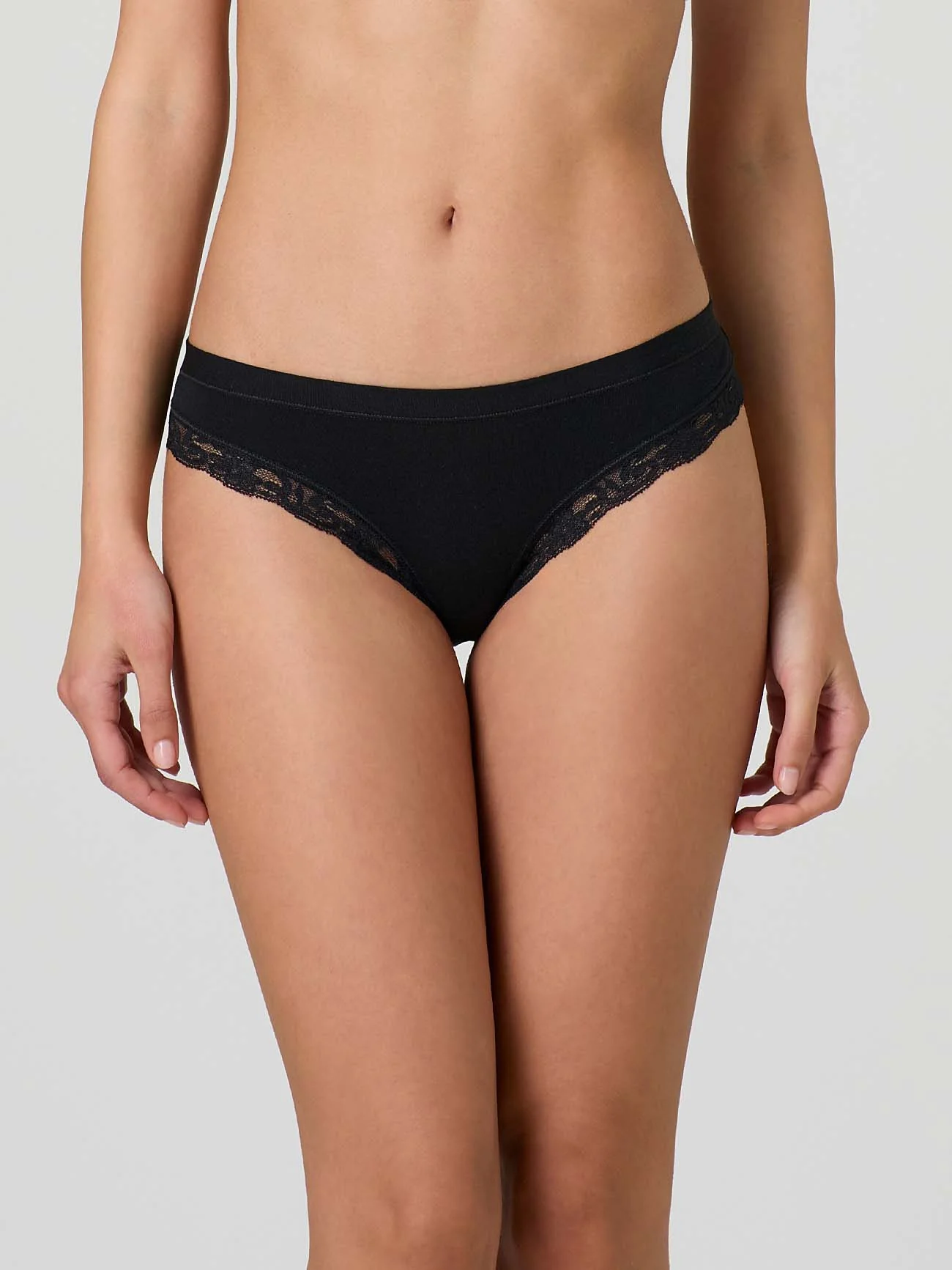 Slip in cotone modal con fascia e pizzo giro gamba - Image 7