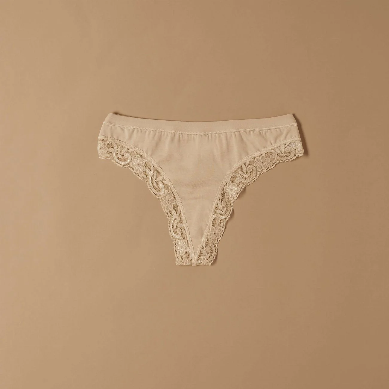 Perizoma in cotone modal con fascia e pizzo - Image 4