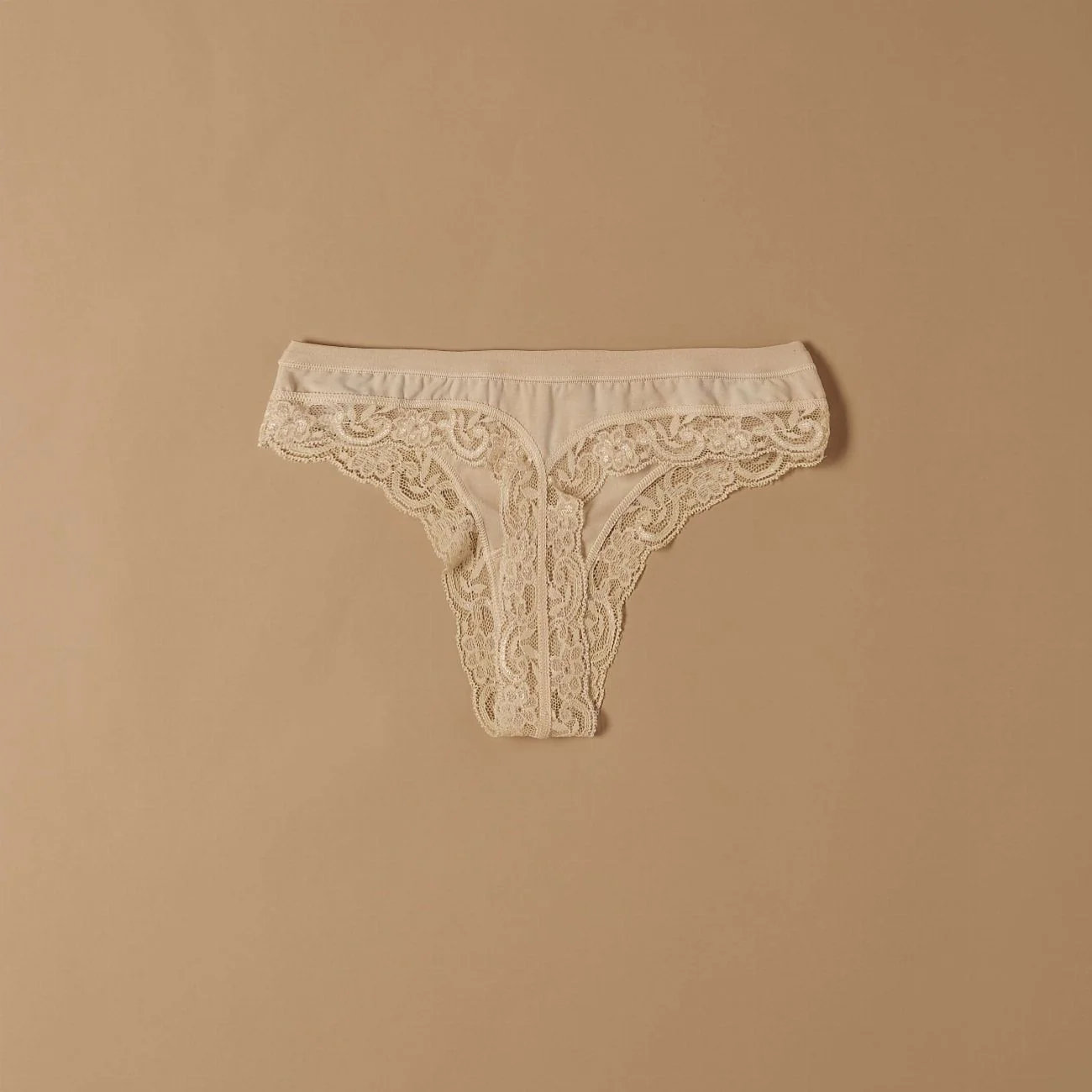 Perizoma in cotone modal con fascia e pizzo - Image 5