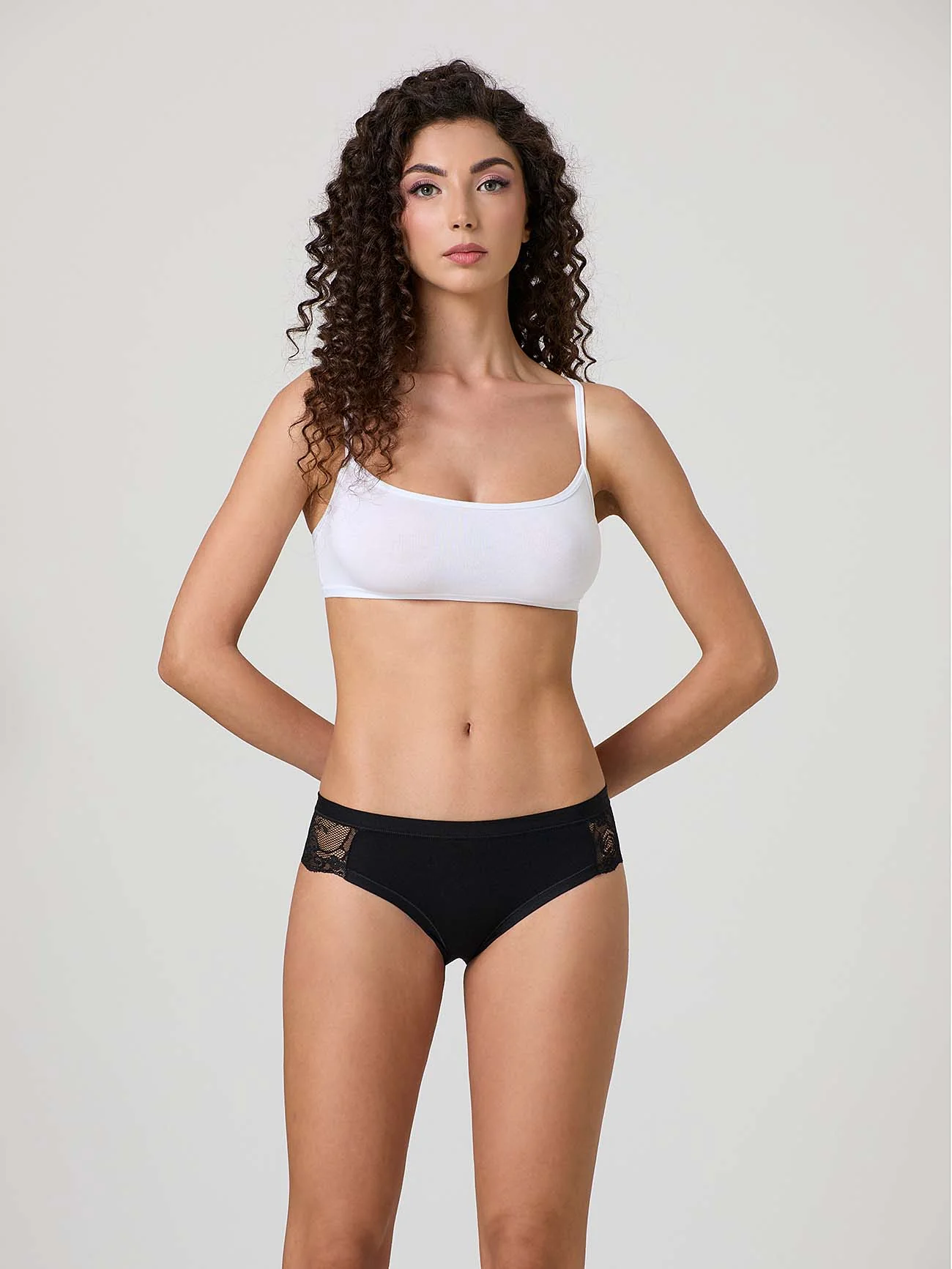Slip in cotone modal con fascia e pizzo laterale - Image 6