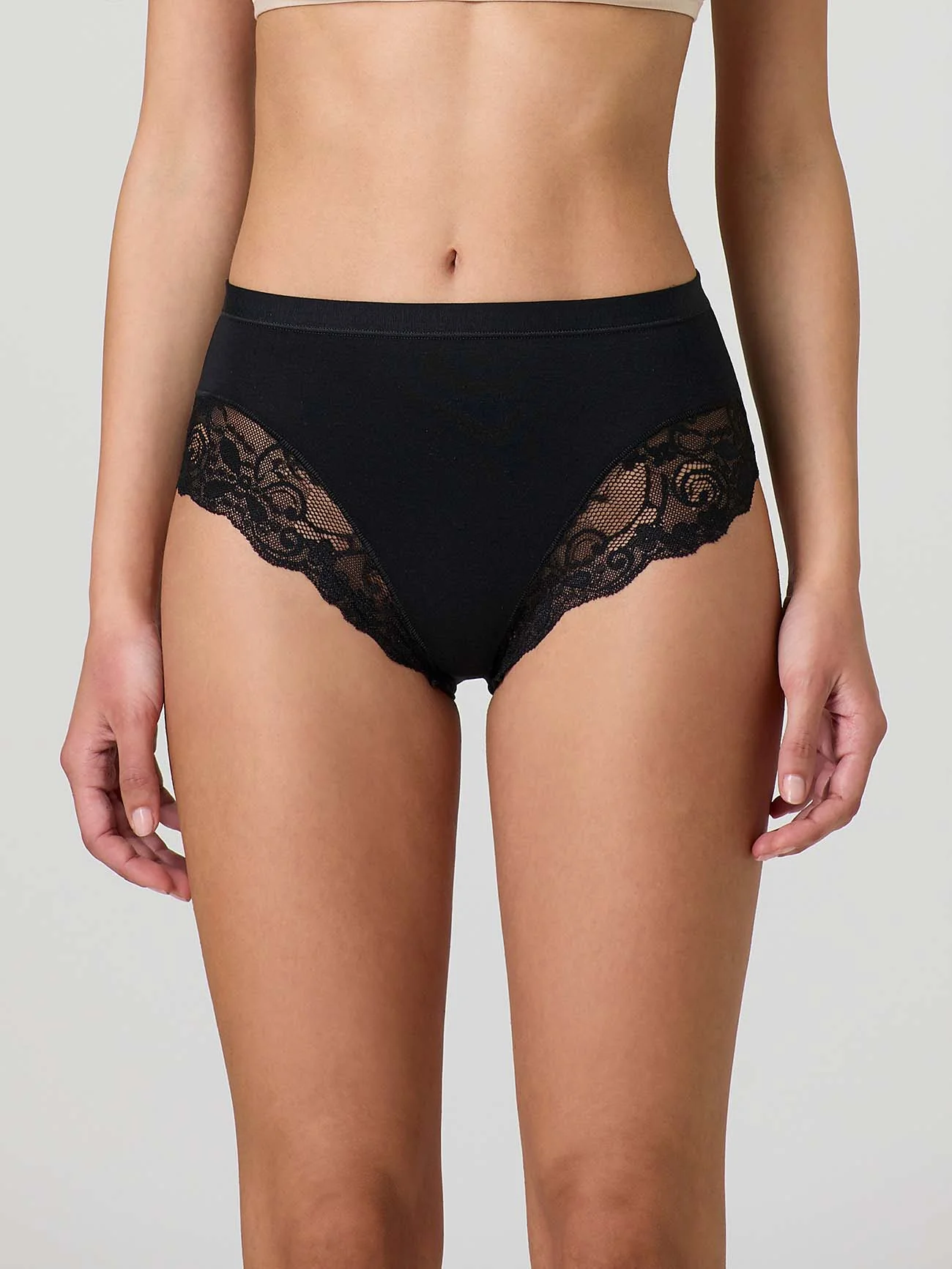 Midi in cotone modal con fascia e pizzo frontale - Image 7