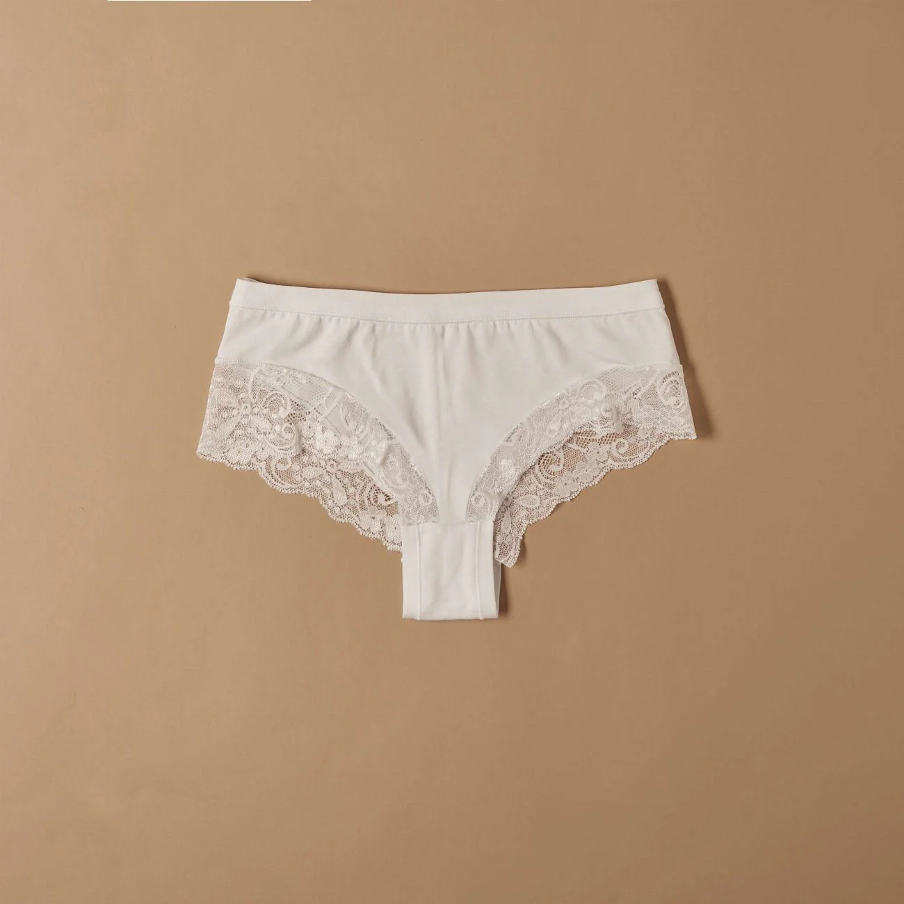 Slip short in cotone modal con fascia e pizzo - Image 4