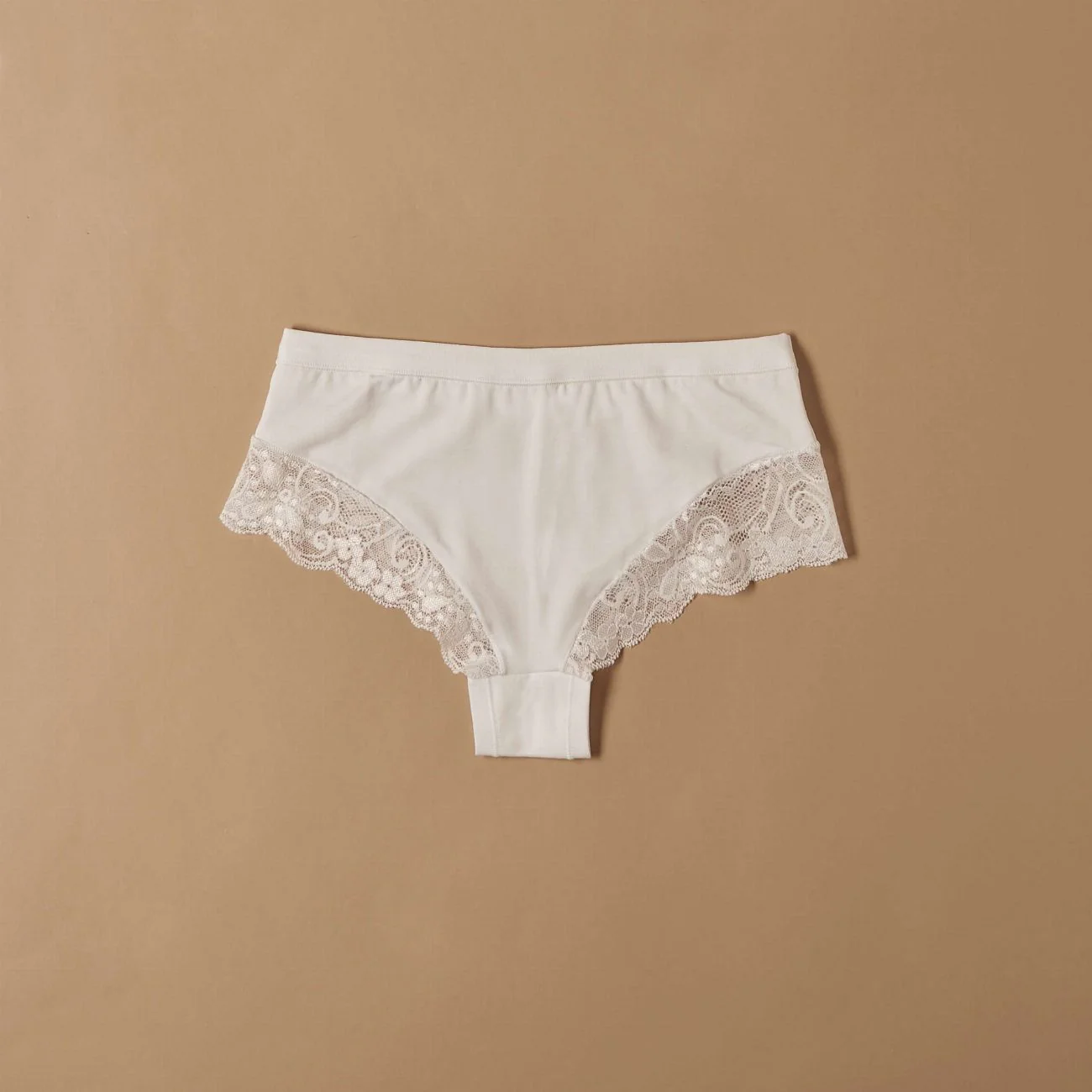 Slip short in cotone modal con fascia e pizzo - Image 5