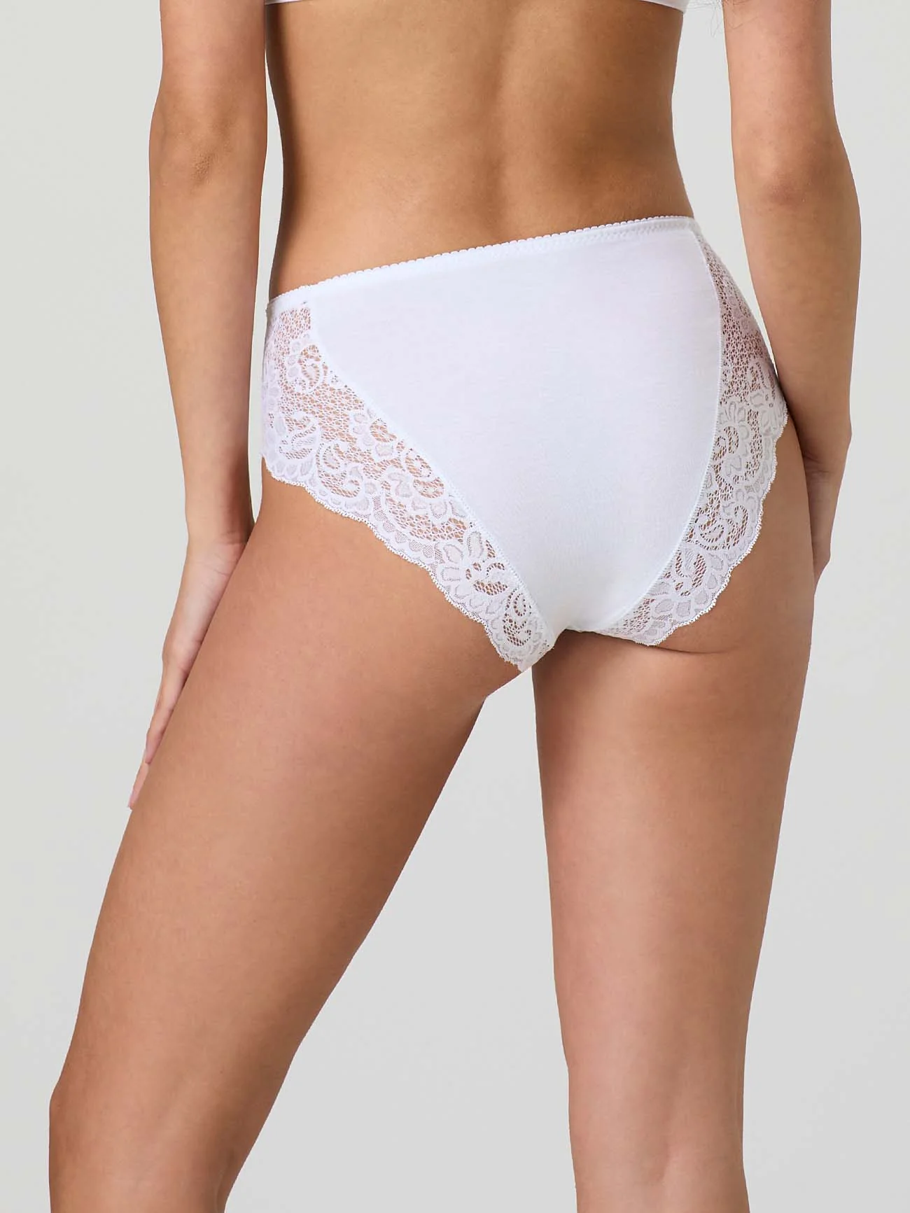 Slip in cotone modal con bordo a smerlo e pizzo - Image 3