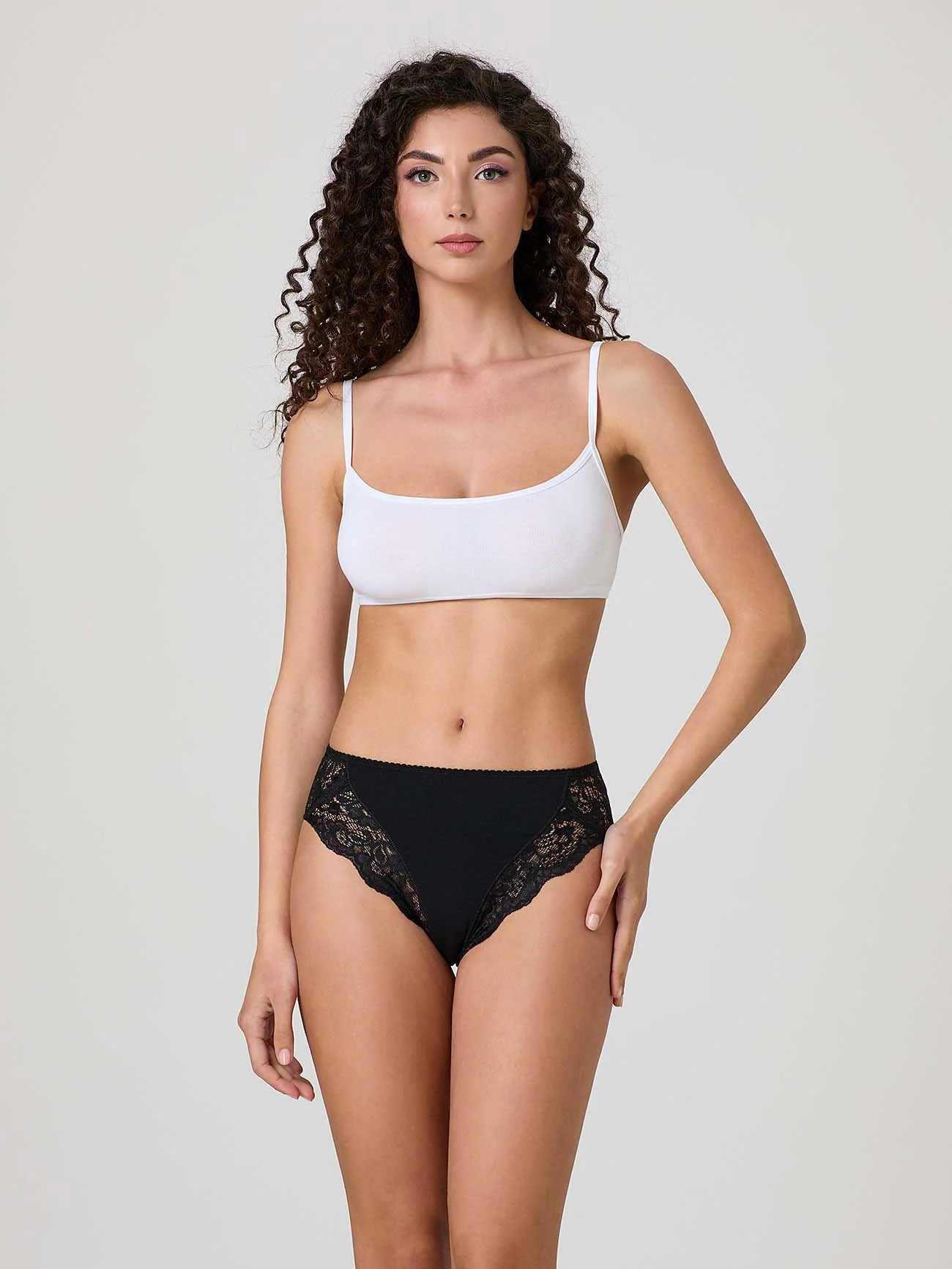 Slip in cotone modal con bordo a smerlo e pizzo - Image 6