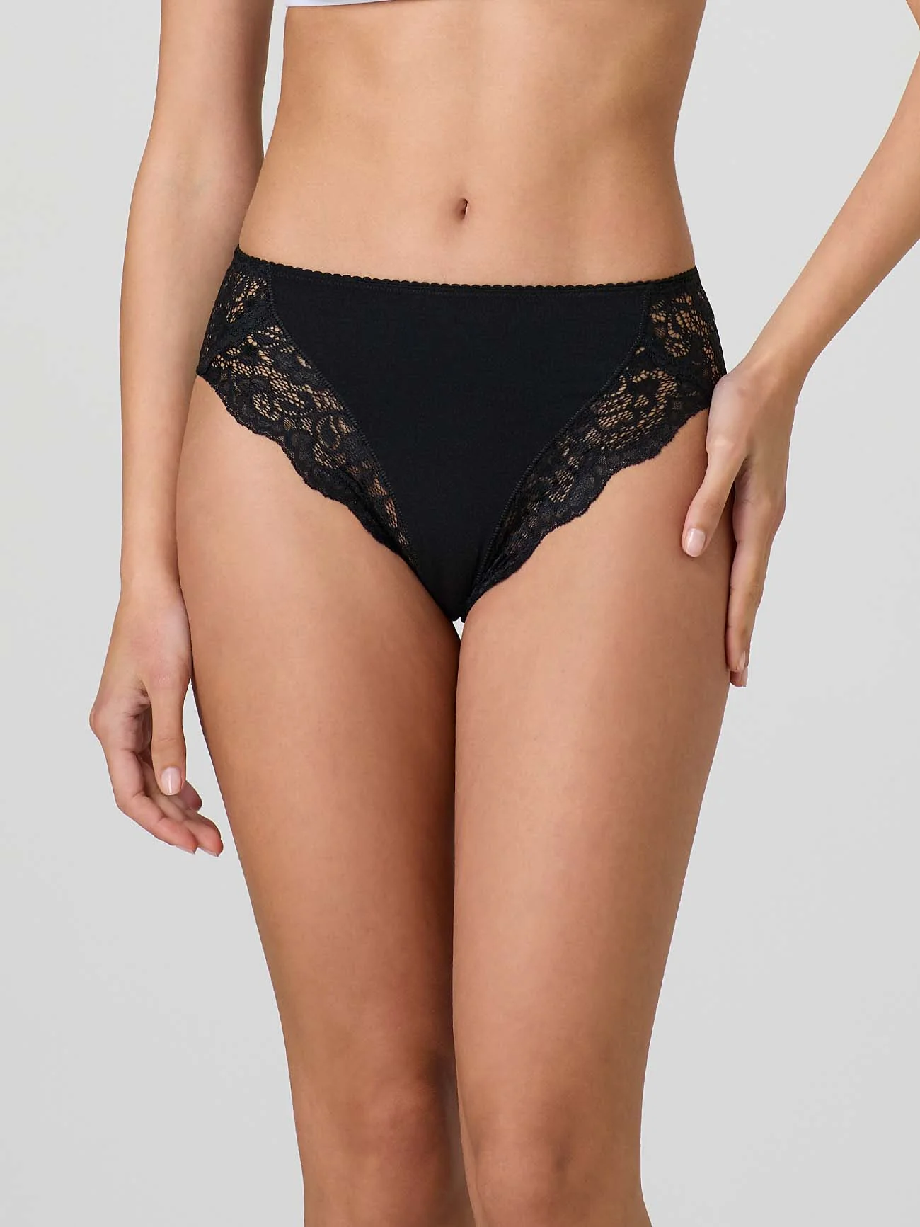 Slip in cotone modal con bordo a smerlo e pizzo - Image 7