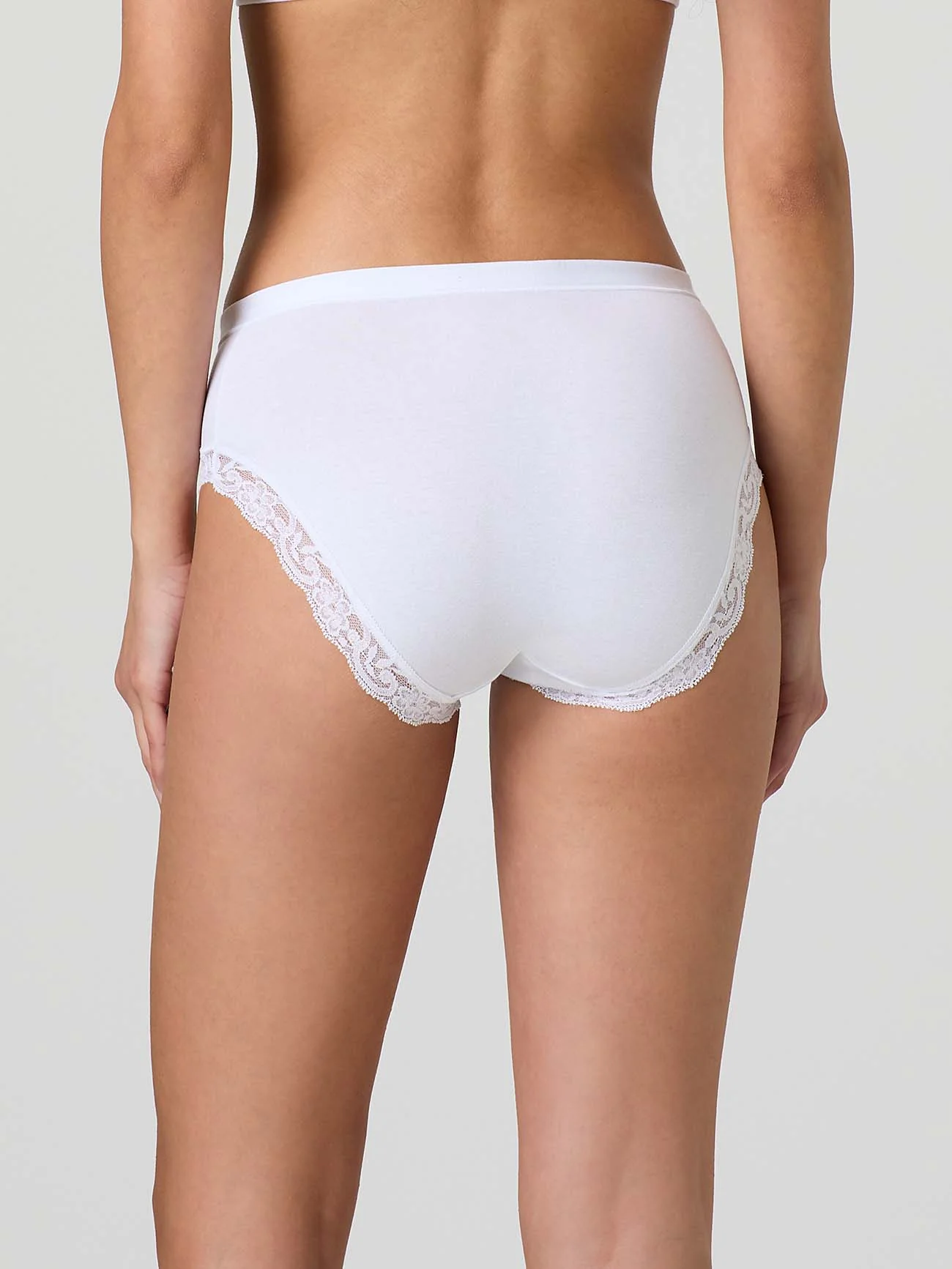 Midi in cotone modal con fascia e pizzo - Image 3