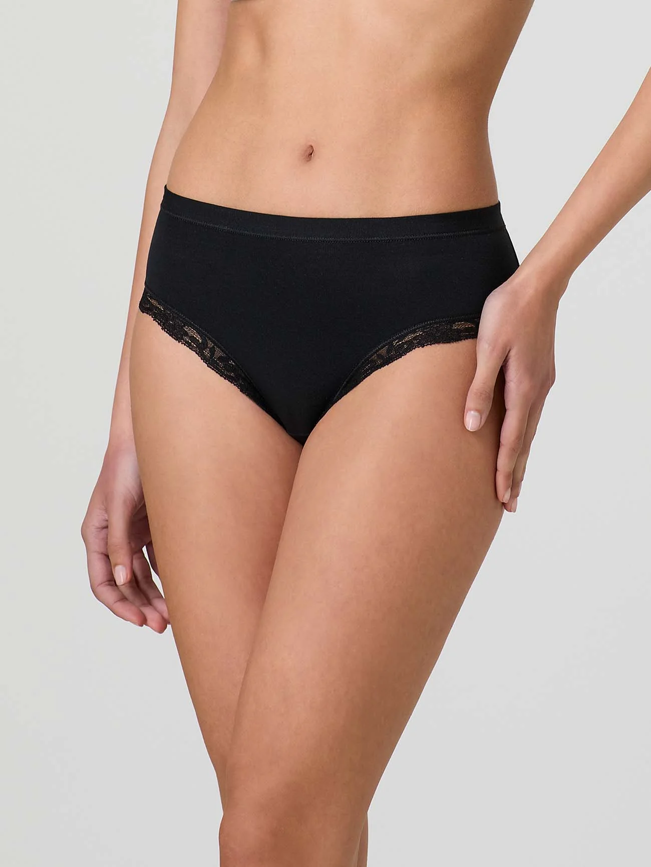 Midi in cotone modal con fascia e pizzo - Image 7