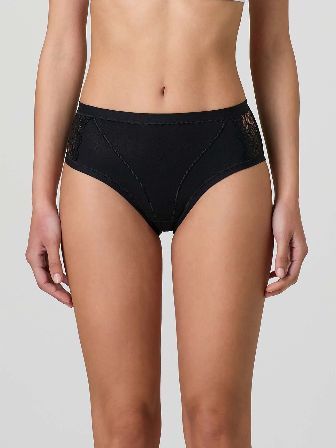 Midi in cotone modal con fascia e pizzo laterale - Image 7
