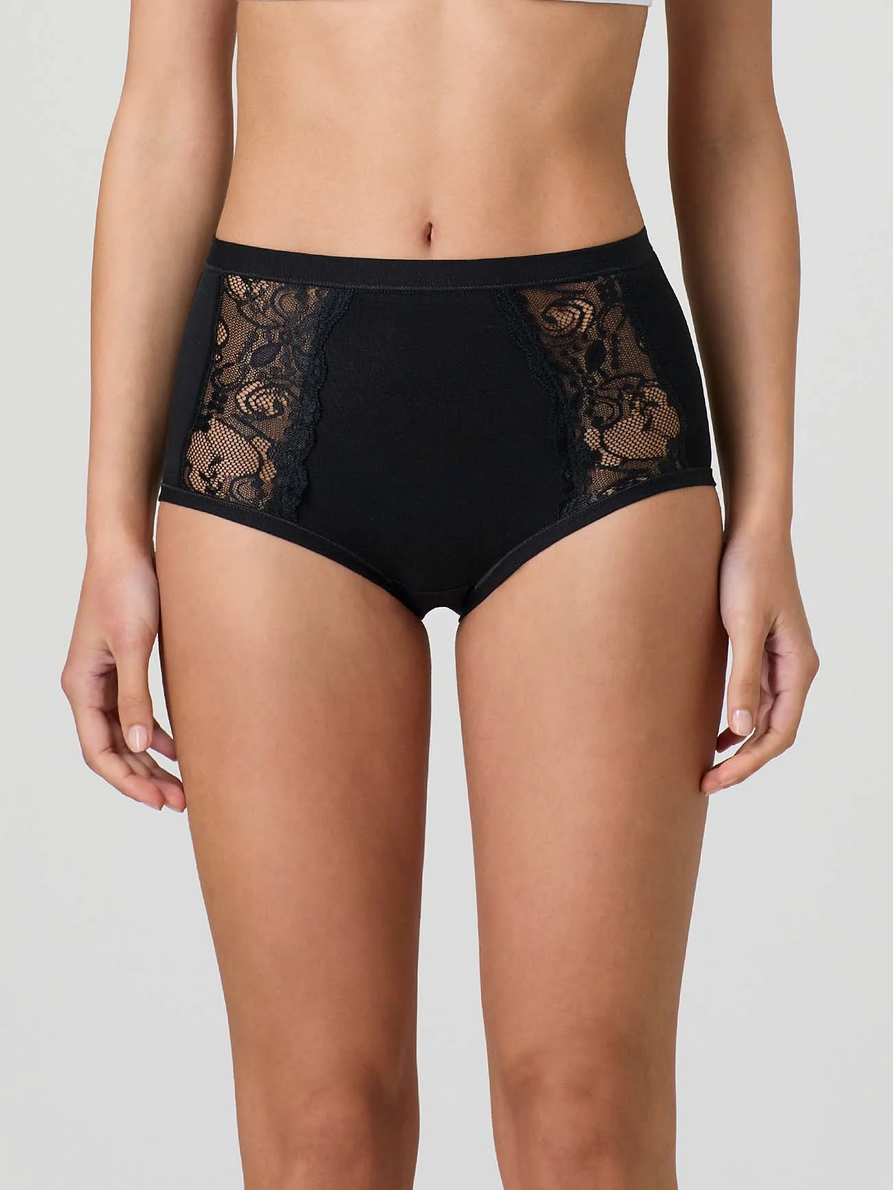 Culotte in cotone modal con fascia e pizzo frontale - Image 7