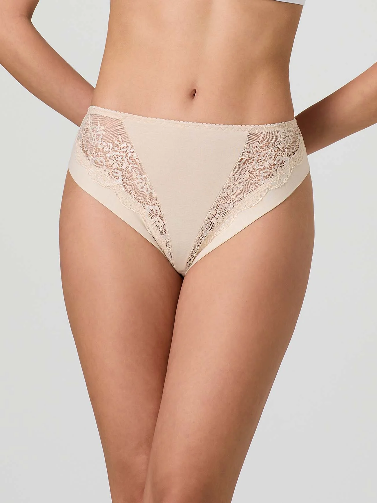 Slip in cotone modal e inserti in pizzo - Image 2
