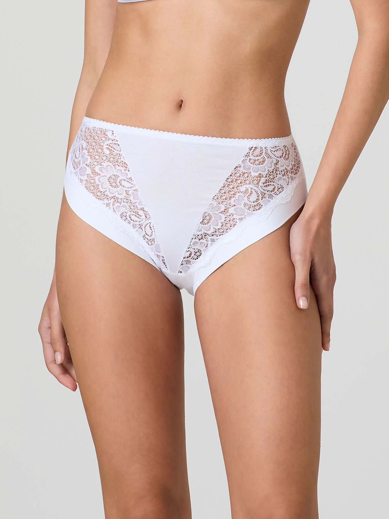 Slip in cotone modal e inserti in pizzo - Image 7