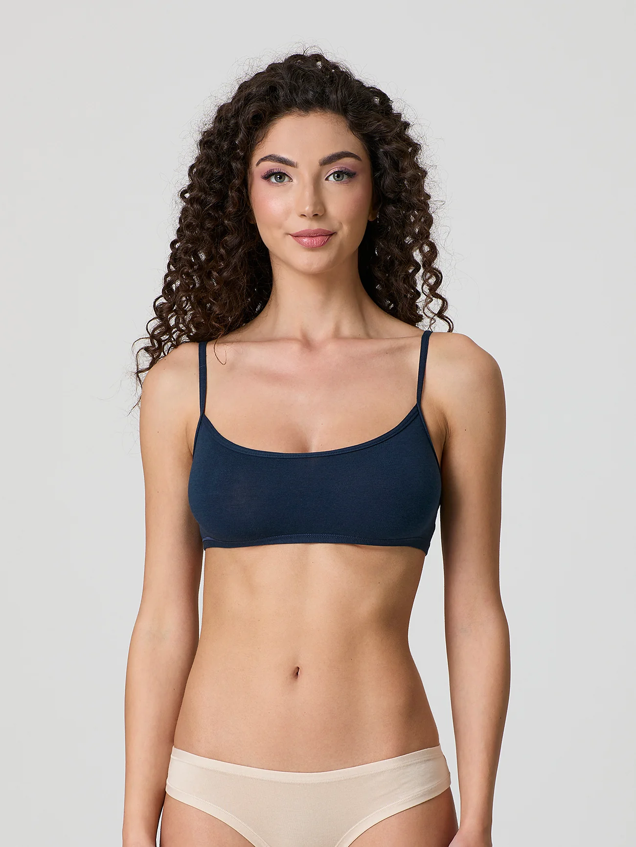 Top brassiere con spalline in cotone modal - Image 17